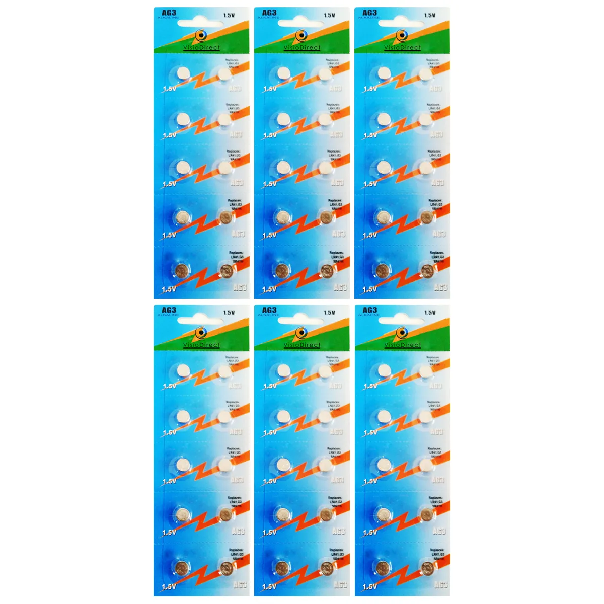 Visiodirect Piles Bouton Ag3 Lr41 - Lot De 60