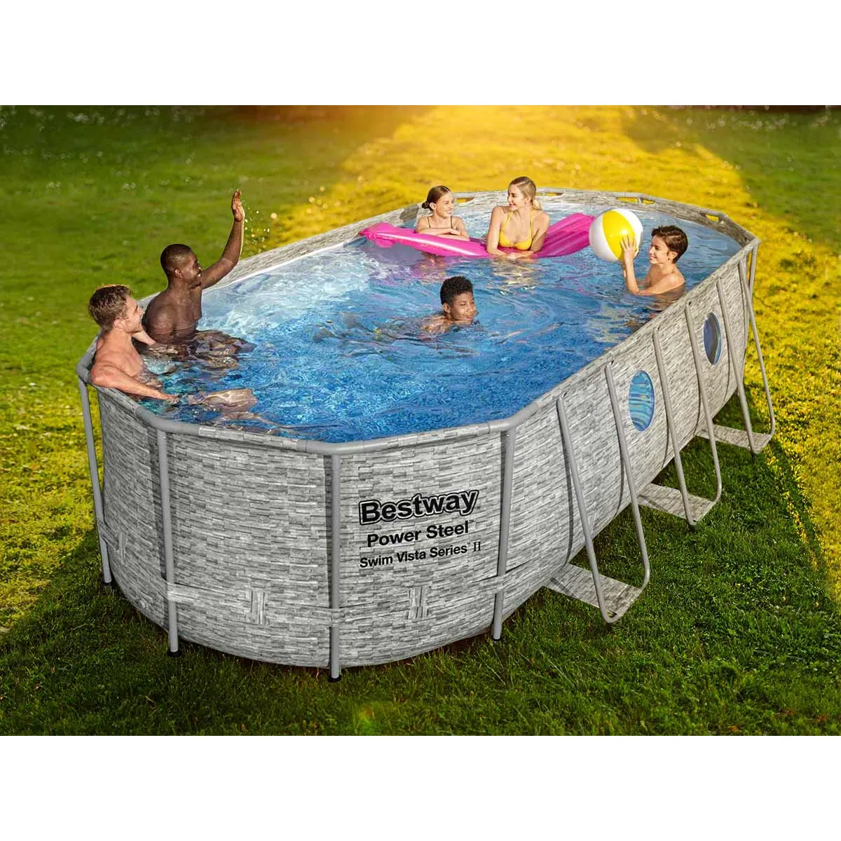 BESTWAY Piscine SwimVista avec Hublots 5 49 x 2 74 x 1 22