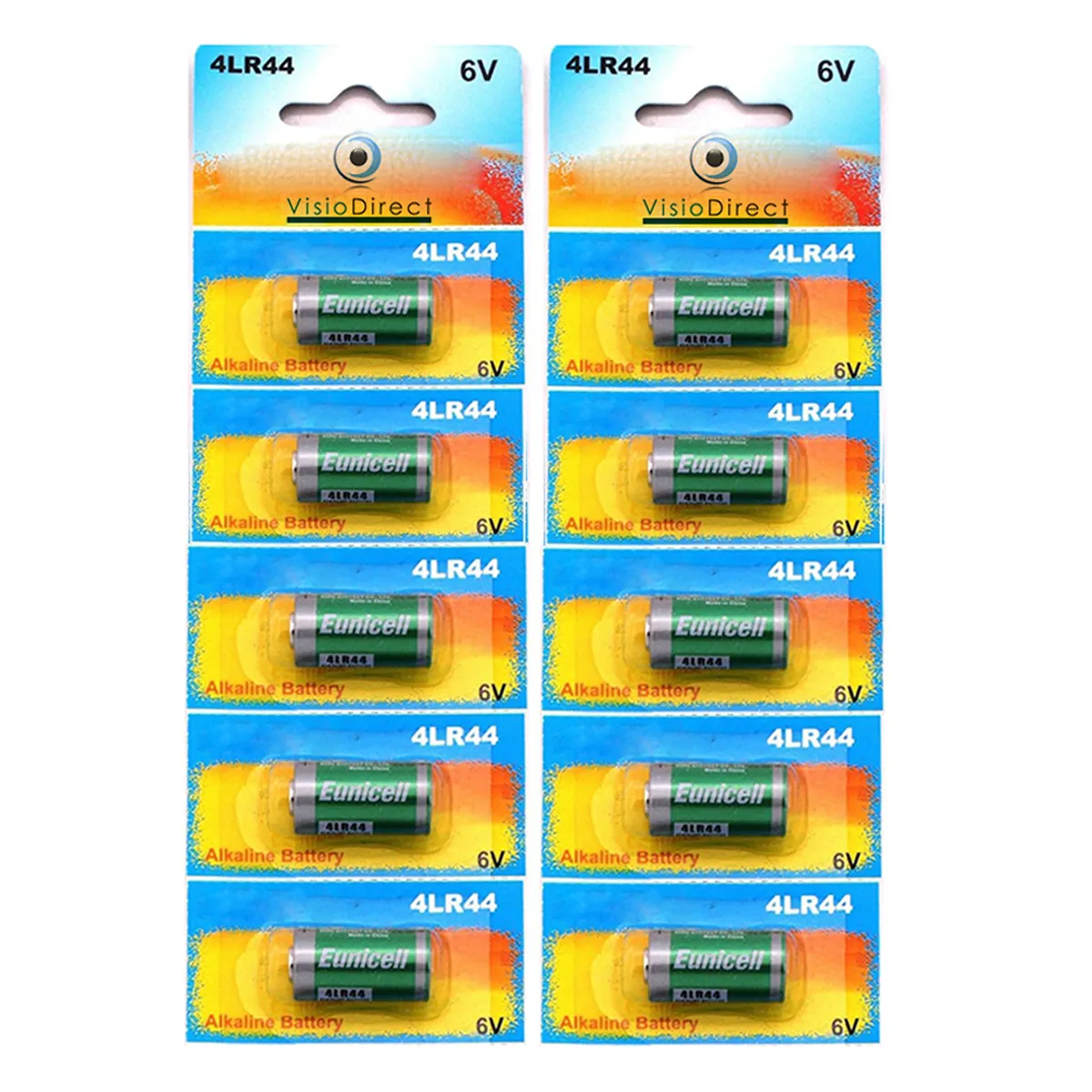 Visiodirect Piles Alcalines 4Lr44 6 V - Lot De 10