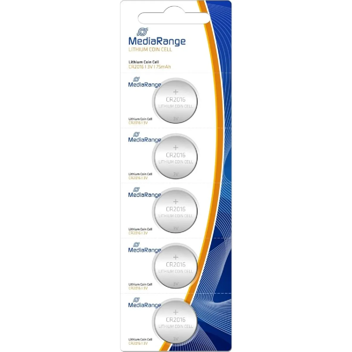 Mediarange Piles Bouton Lithium Cr2016 - Lot De 5