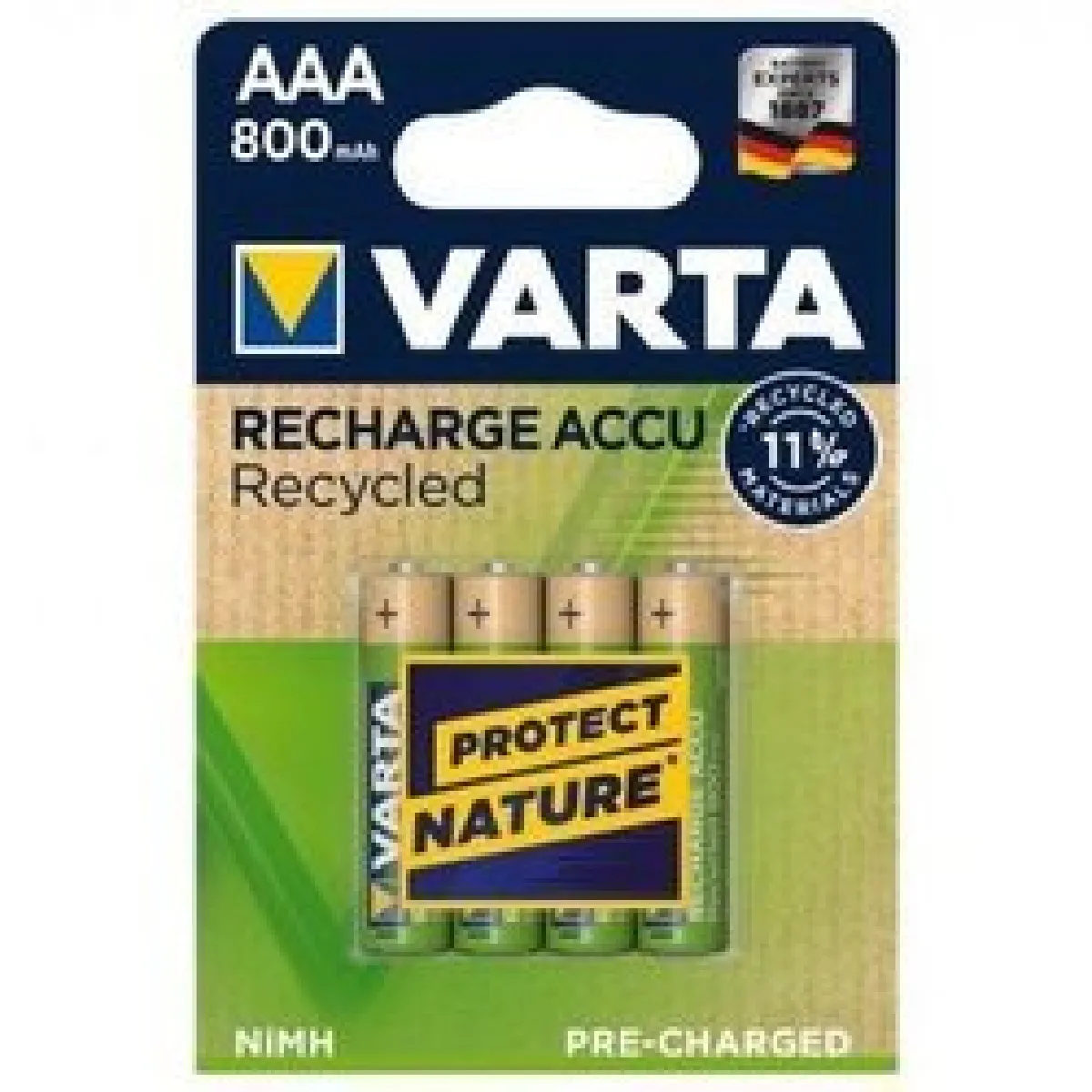 VARTA Chargeur de Piles incl. 4X AA 2100mAh chargeur pour piles AAAAA rechargeables Eco Charger chargement à un seul emplacement fabriqué avec 50% de matière bioplastique - vue 2