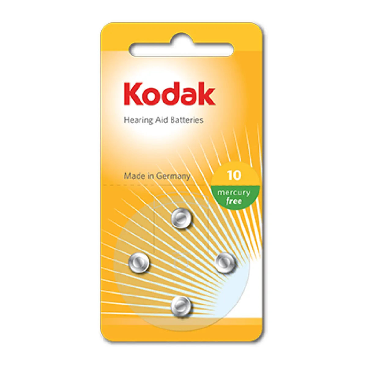 KODAK  Hearing Aid Battery - P10, Pack of 4