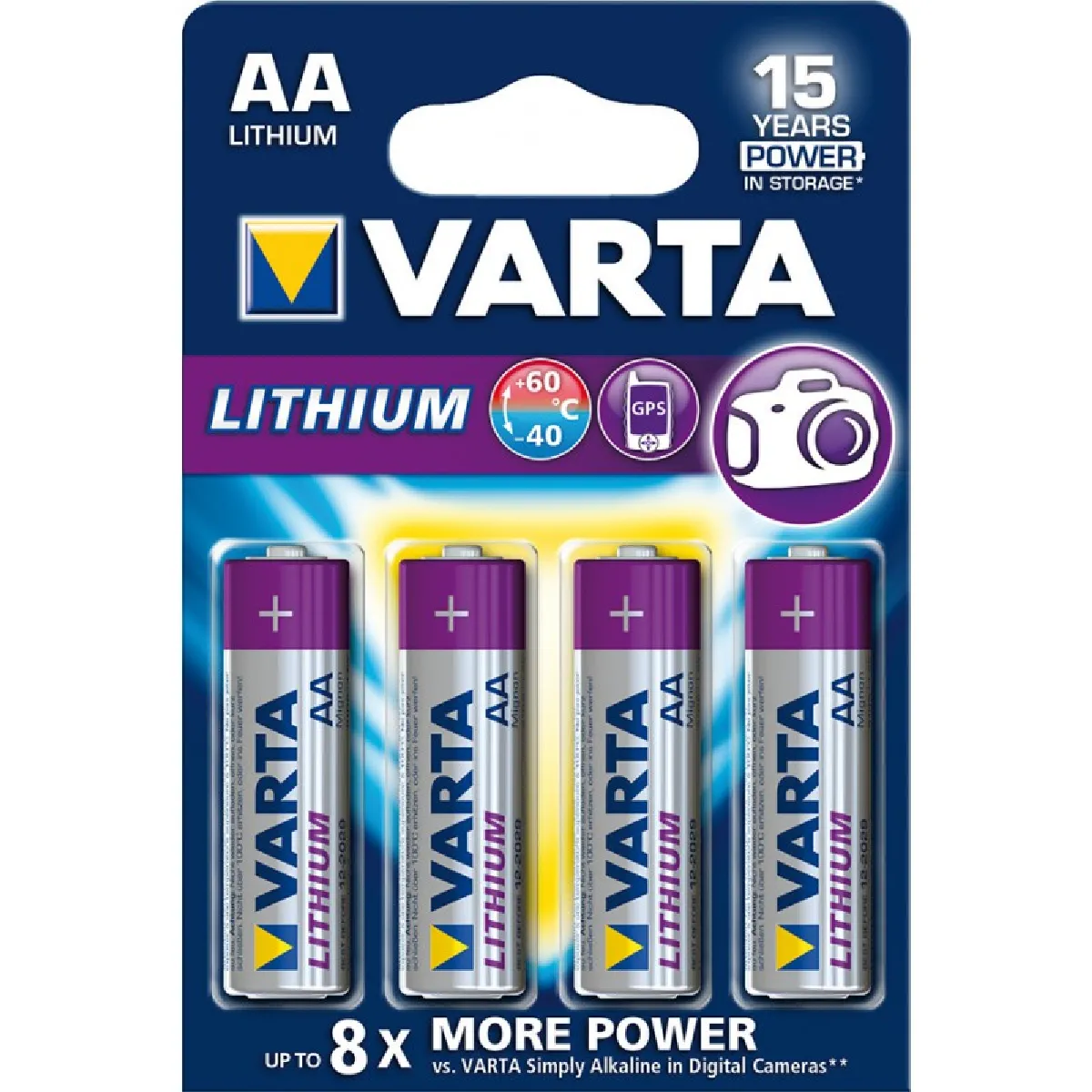 VARTA Lot de 3 Blisters de 4 piles "Professional Lithium" LR6 Mignon AA