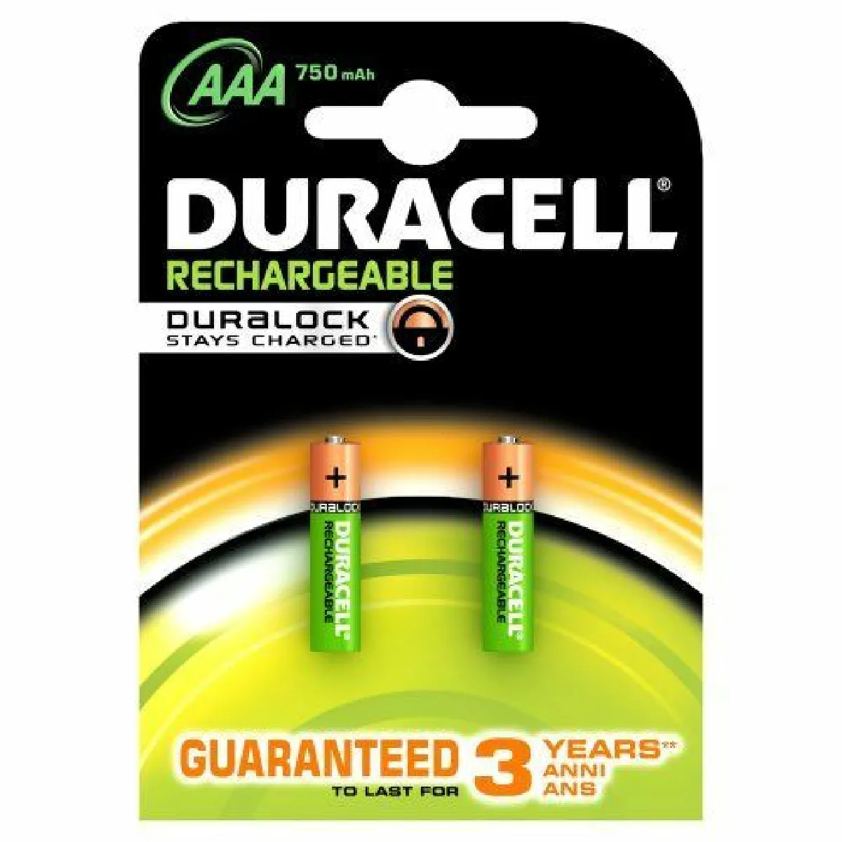 Duracell Lot de 2 piles rechargeables AAA LR03