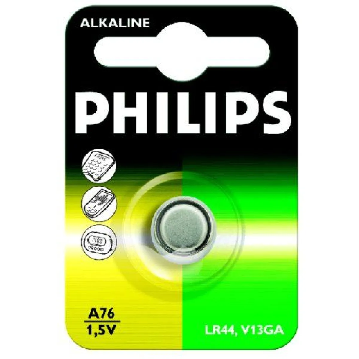 Philips A76 Pile Bouton Alkaline