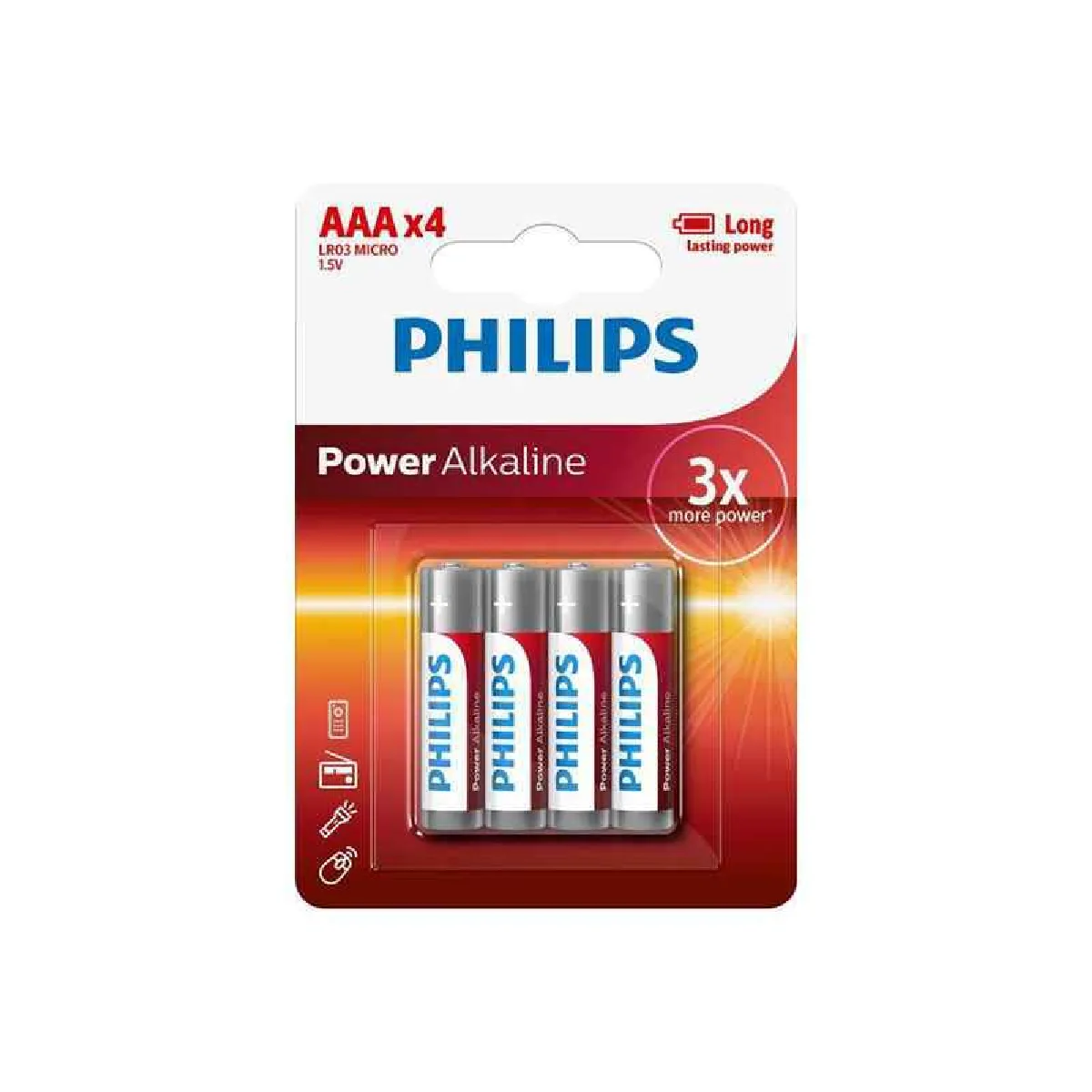 Philips - Piles Alcalines Power LR03 - 1.5V - Lot de 4 - Image 3