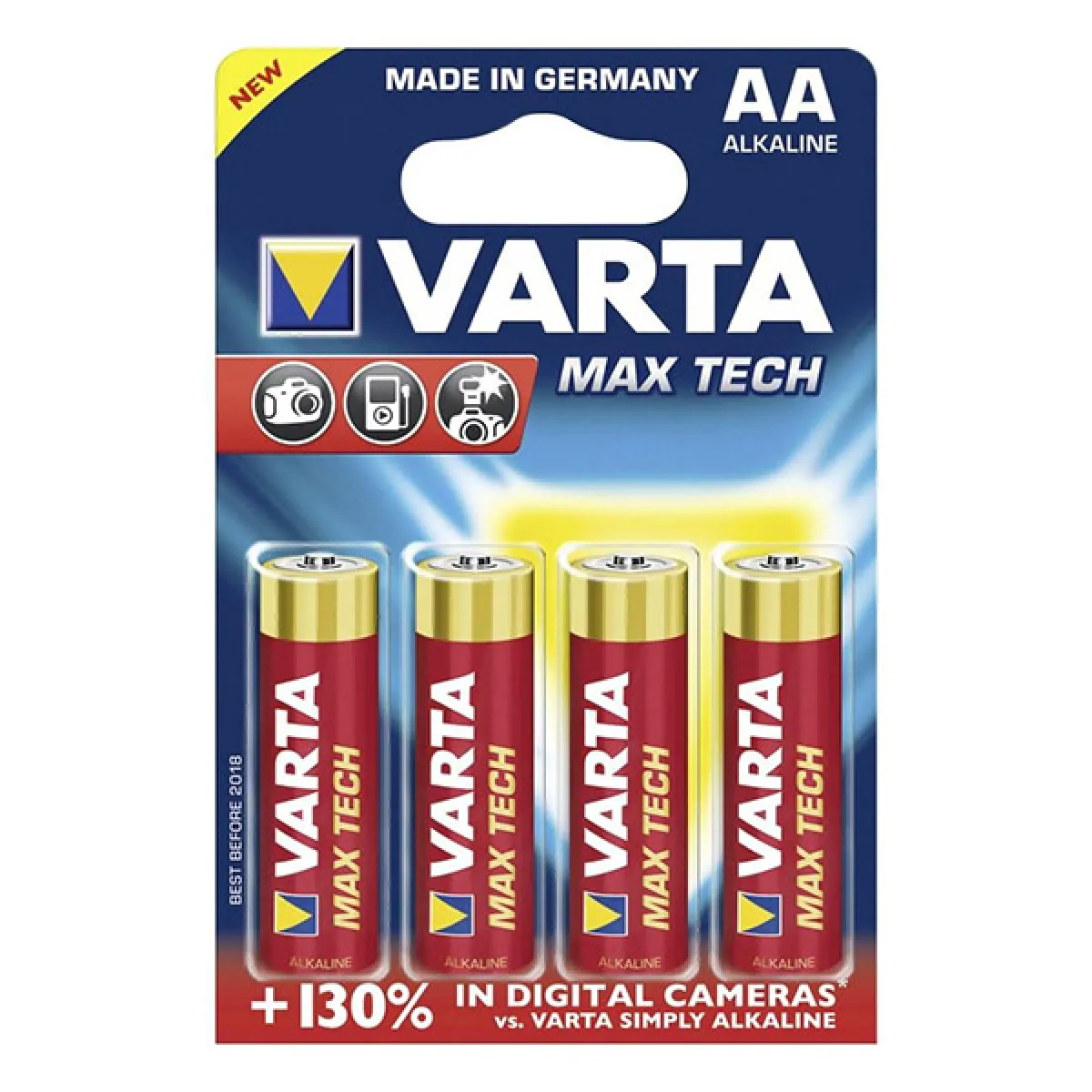 VARTA Piles AA lot de 8 Longlife Max Power Alcalines 1 5V adaptées aux appareils photo numériques contrôleurs tensiomètres Made in Germany