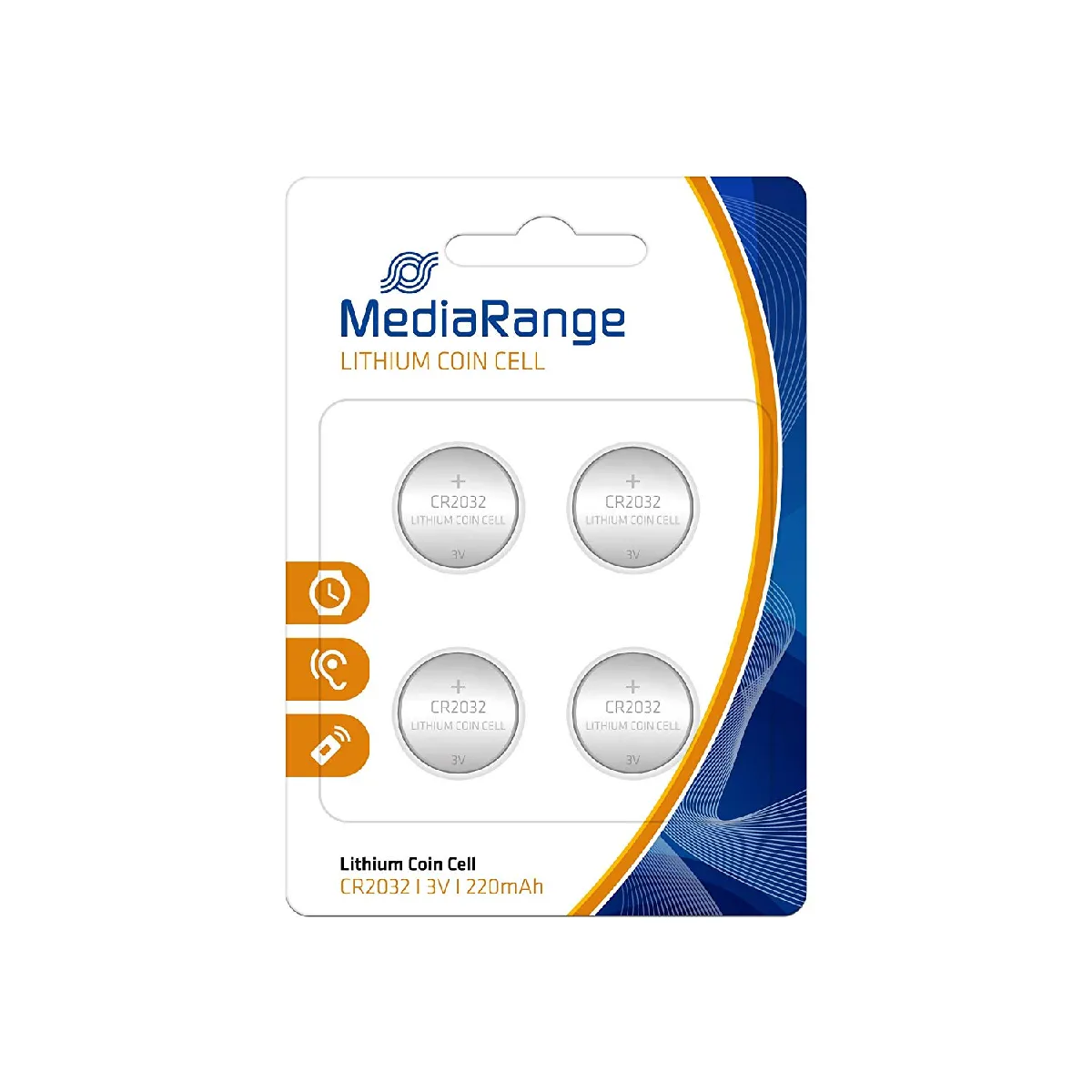 MEDIARANGE Piles bouton  lithium cr2032 4 pi&egrave;ces mrbat132