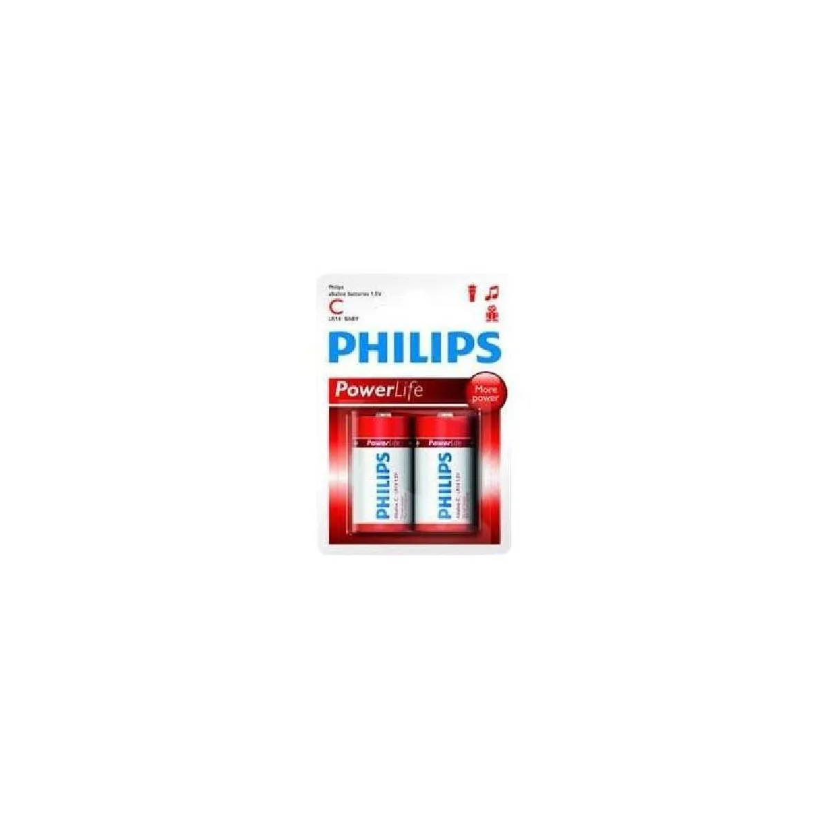 Pack de 2 piles Philips Power Alkaline C LR14 - vue 3