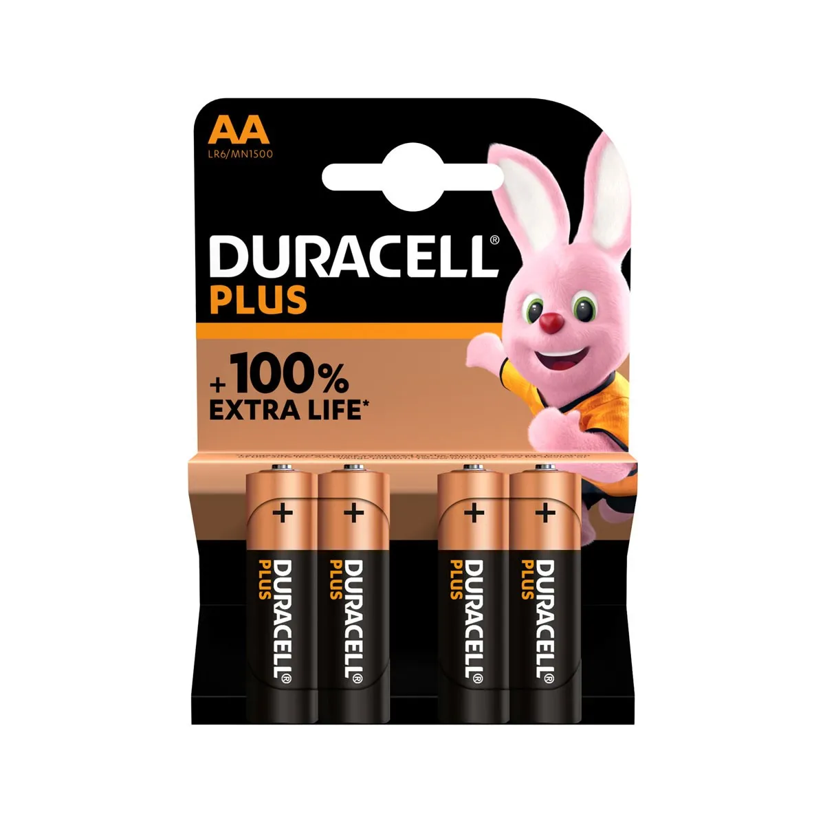 Duracell Noir Pack De 4 Piles Alcalines Plus Aa 1,5V Lr06 - Image 3