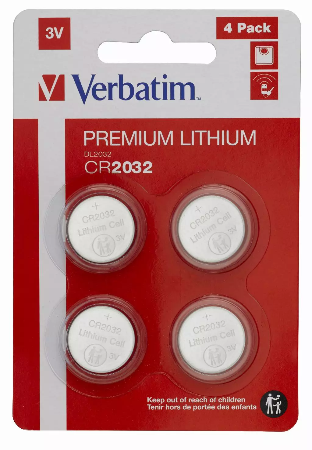 VERBATIM Pack 4 Piles CR2032 3V - vue 2