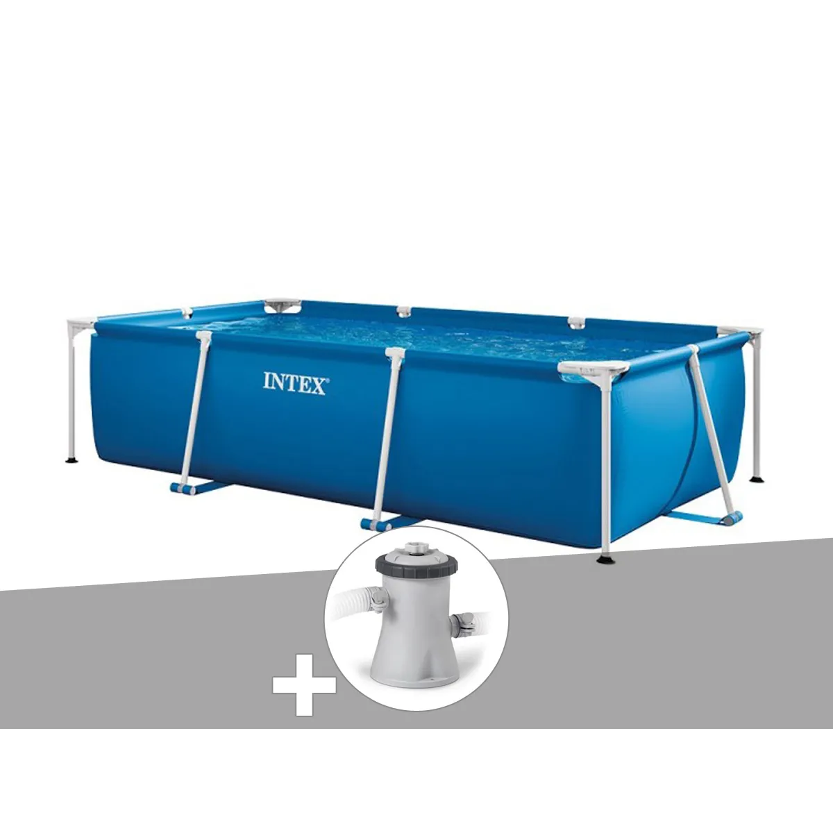 INTEX  Kit Piscine Tubulaire Rectangulaire - 3.00 x 2.00 x 0.75 m