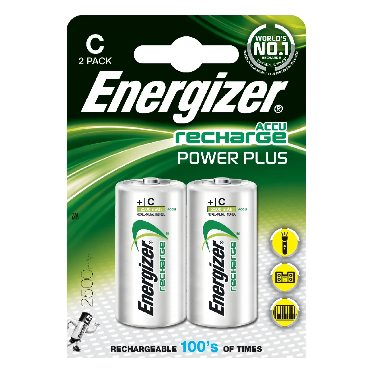 pile rechargeable energizer recharge power plus lr14 1.5 volts blister de 2