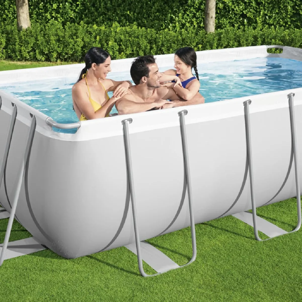 Kit Piscine hors sol tubulaire BESTWAY Power Steel™ 549 x 274 x 122 cm Rectangulaire Avec pompe échelle bâche