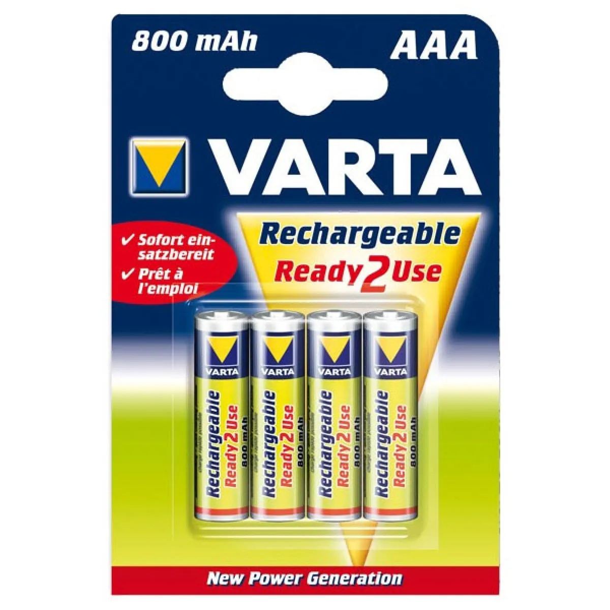 VARTA Ready 2Use AAA Micro Akku 800mAh 4er Blister Vorgeladen Battery HR03