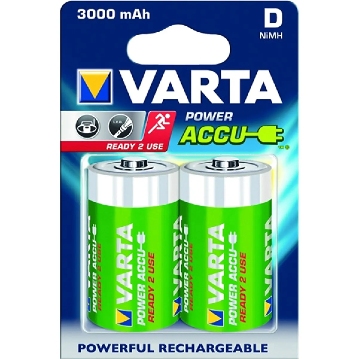 Varta Lot de 2 Piles Type HR20 Rechargeables