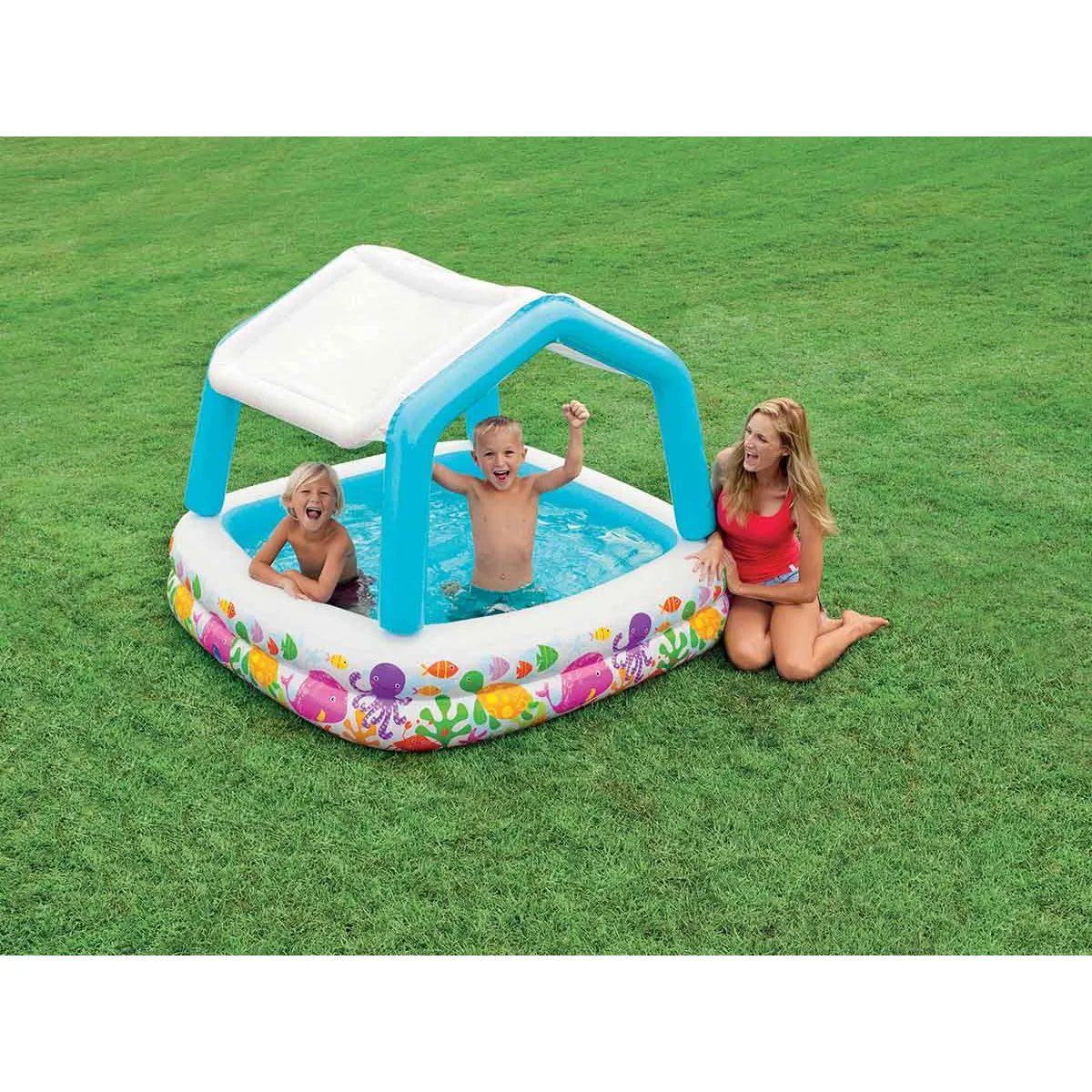 Piscine gonflable avec pare soleil Intex