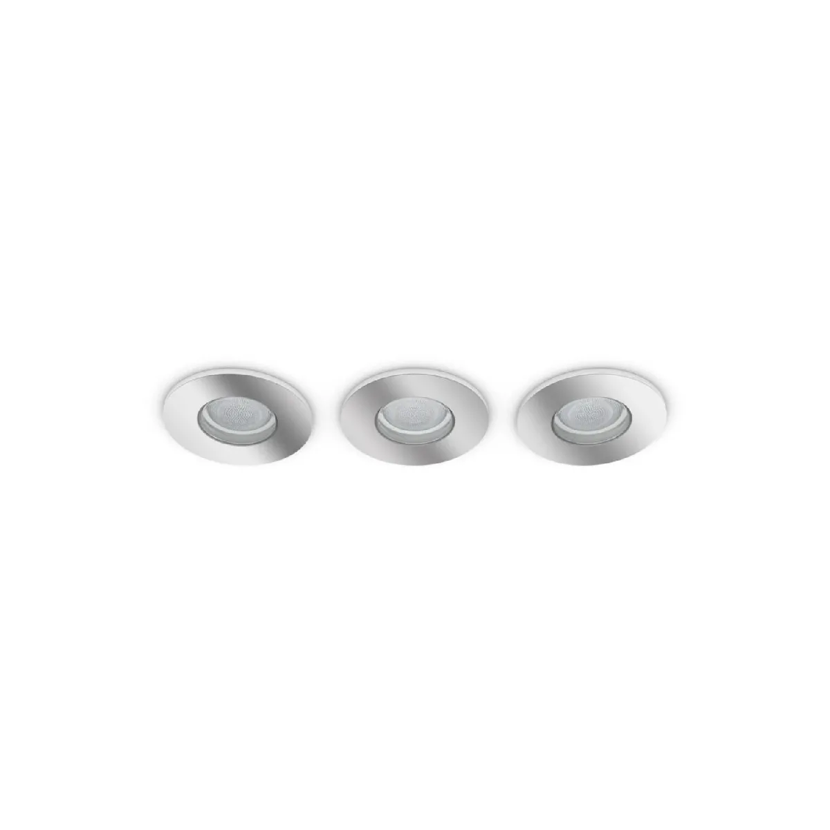 Philips Hue Pack 3 Spots Downlight White Ambiance Adore Gu10 Hue Coupe Ø 70Mm Chromé