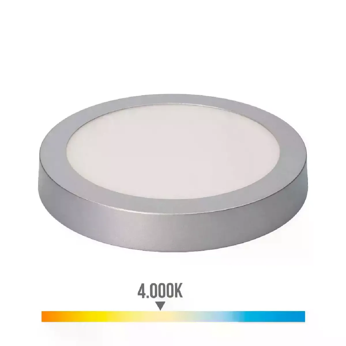 Edm Blanc Plafonnier Led Rond - Chromé