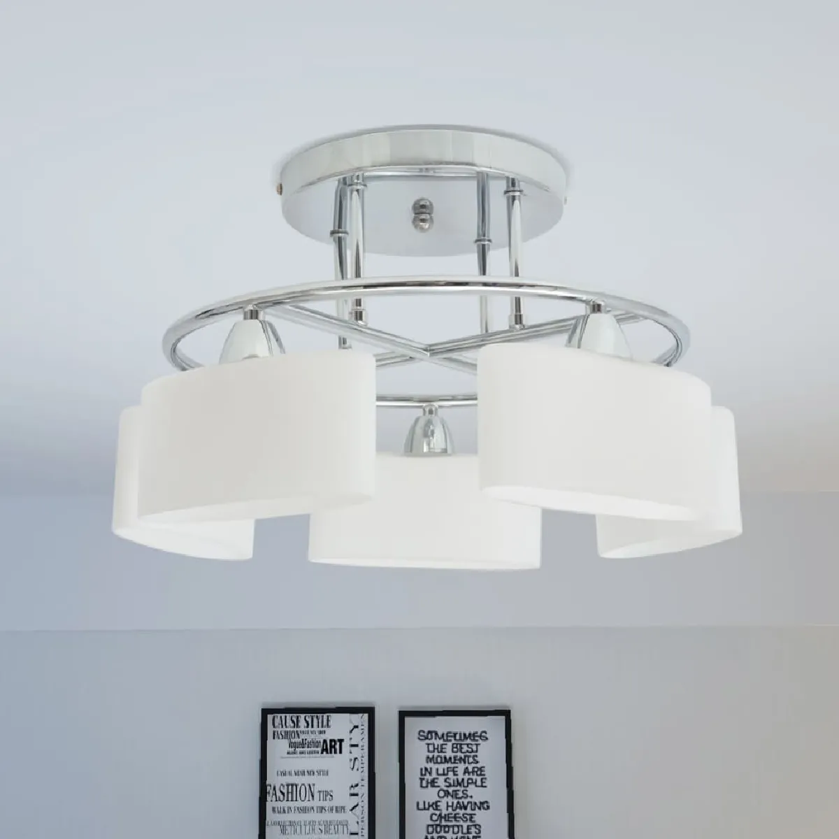 VidaXL Plafonnier 5 globes ellipsoïdes E14