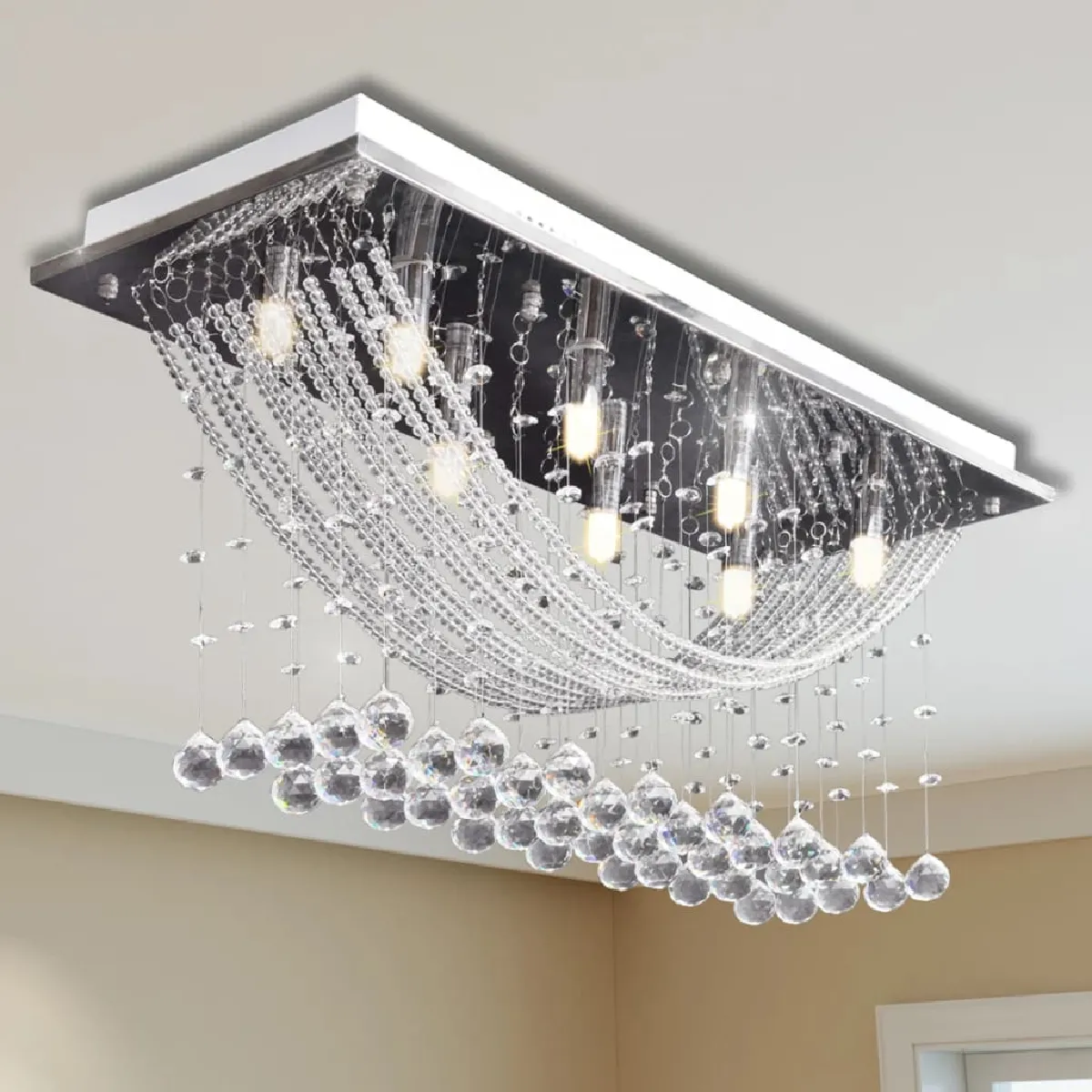 VIDAXL Plafonnier Cristal Éclatant