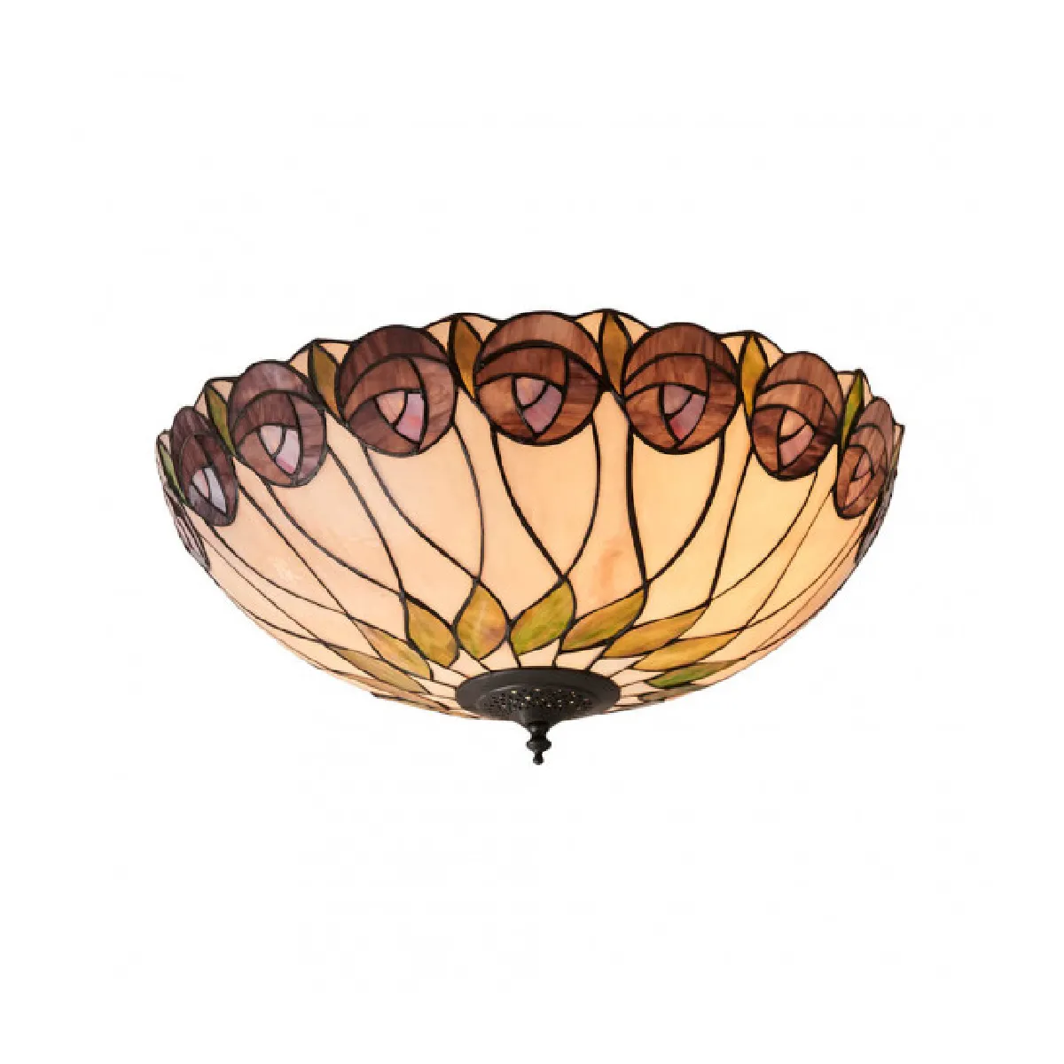 INTERIORS 1900 Plafonnier Hutchinson, verre et m&eacute;tal