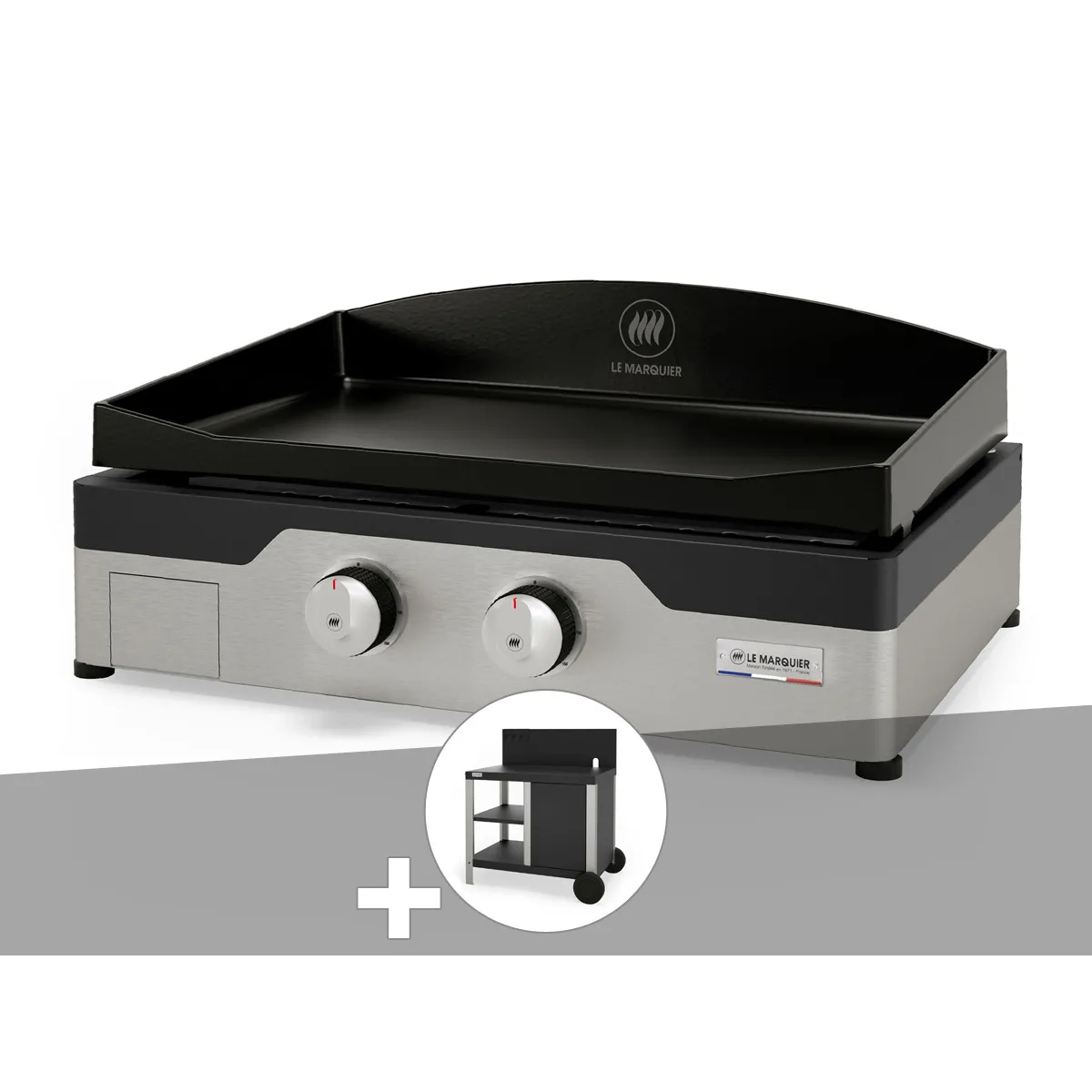 Le Marquier - Plancha gaz Signature Allure 260 Duo avec desserte - Image 3