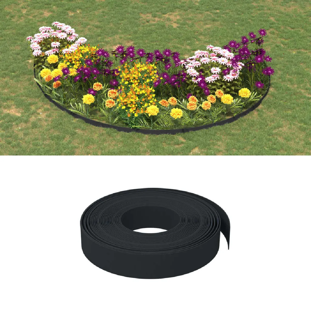 VIDAXL - Bordure de jardin - 10 m - 10 cm - Noir - Image 2