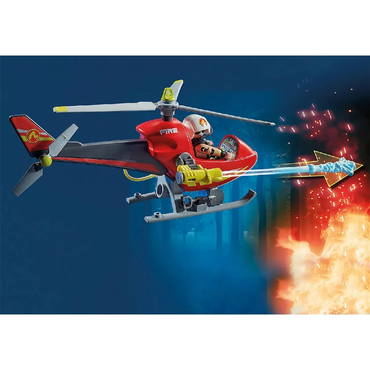 Pièce Détachée Vintage Playmobil - Hélicoptère Bombardier D'eau 5542 - Pour Collection Ou Remplacement
