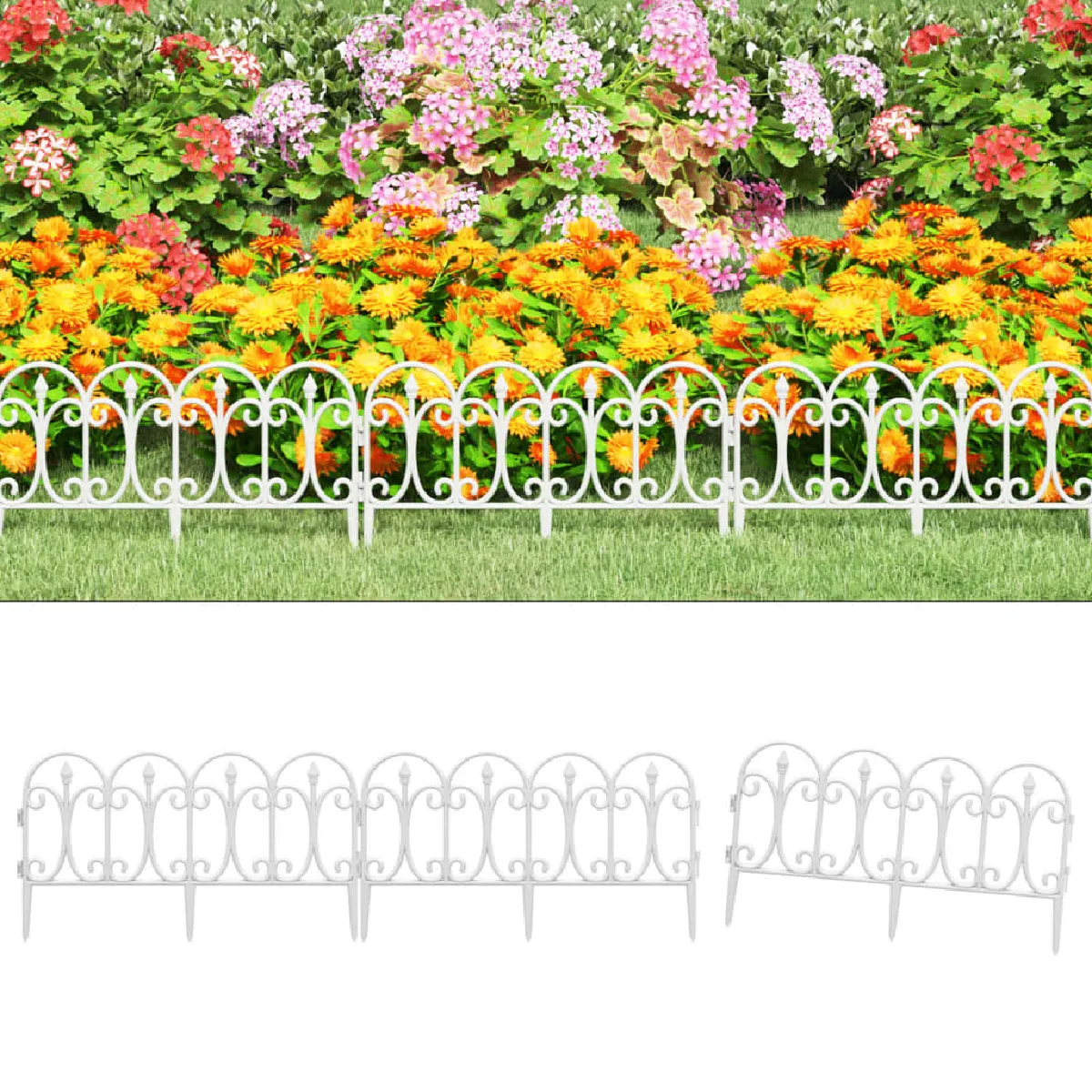 VIDAXL - Bordure de jardin - 10 m - Blanc - Image 3