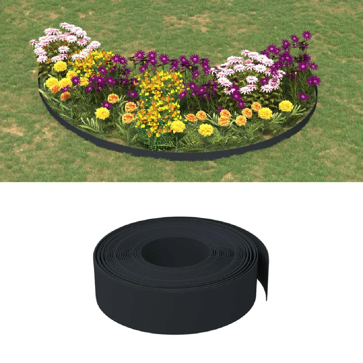 VIDAXL - Bordure de jardin - 10 m - 15 cm - Noir - Image 2