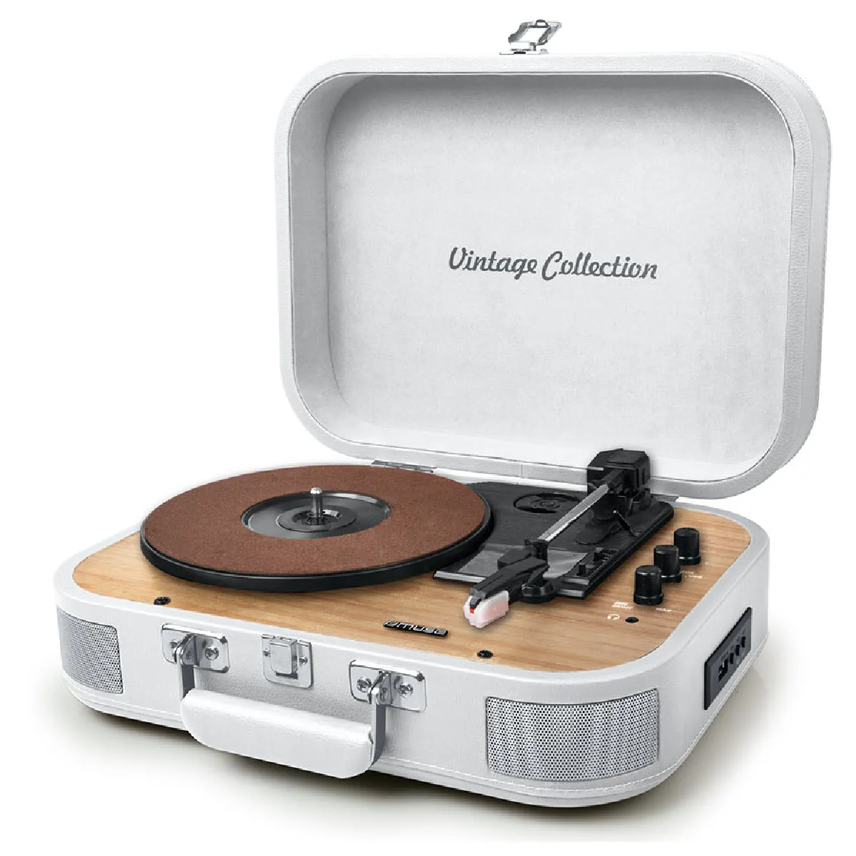 Non Communiqué Blanc Avec Finition Bois Platine Muse 10 W - Vintage - Bluetooth - Image 3