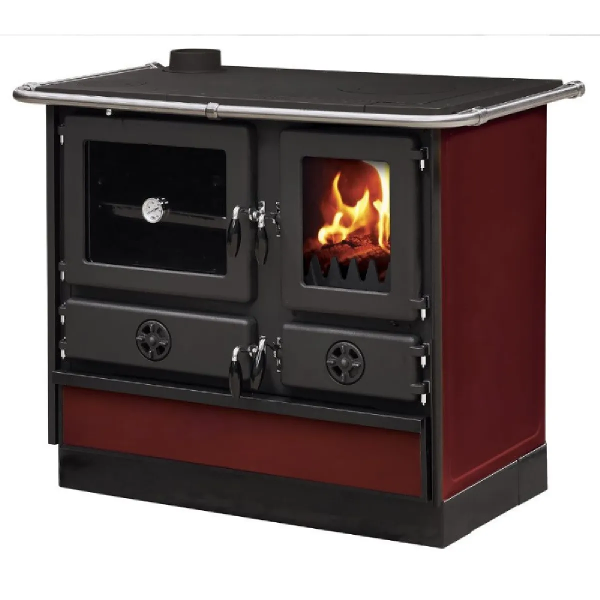 INTERSTOVES Cuisini&egrave;re &agrave; bois Magnum Thermo MBS en fonte bouilleur sortie c&ocirc;t&eacute; gauche -