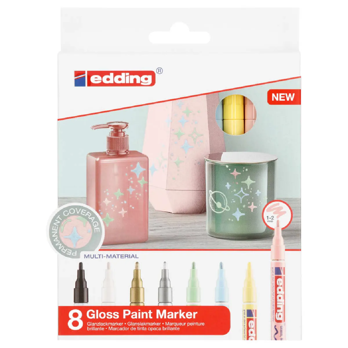 EDDING  Marqueurs &agrave; peinture brillante Multicolore 751