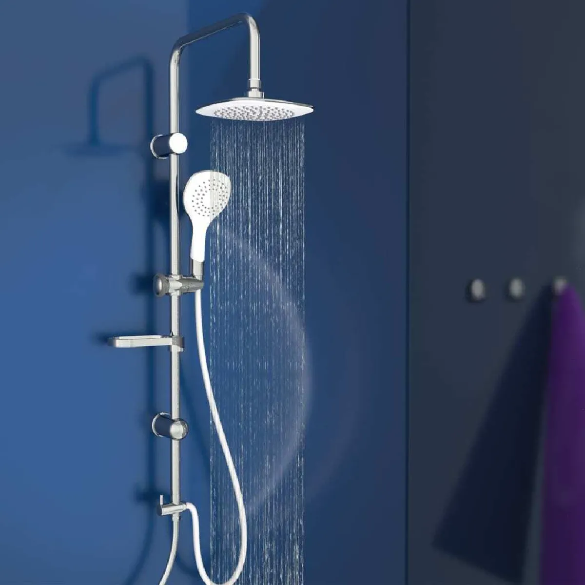 Eisl Duschsystem "DUSCHTRAUM" 3-fach verstellbare Wellness Handbrause mit Antikalk-Noppen