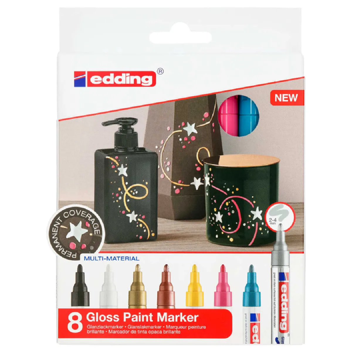 EDDING  Marqueurs peinture brillante - 8 pcs