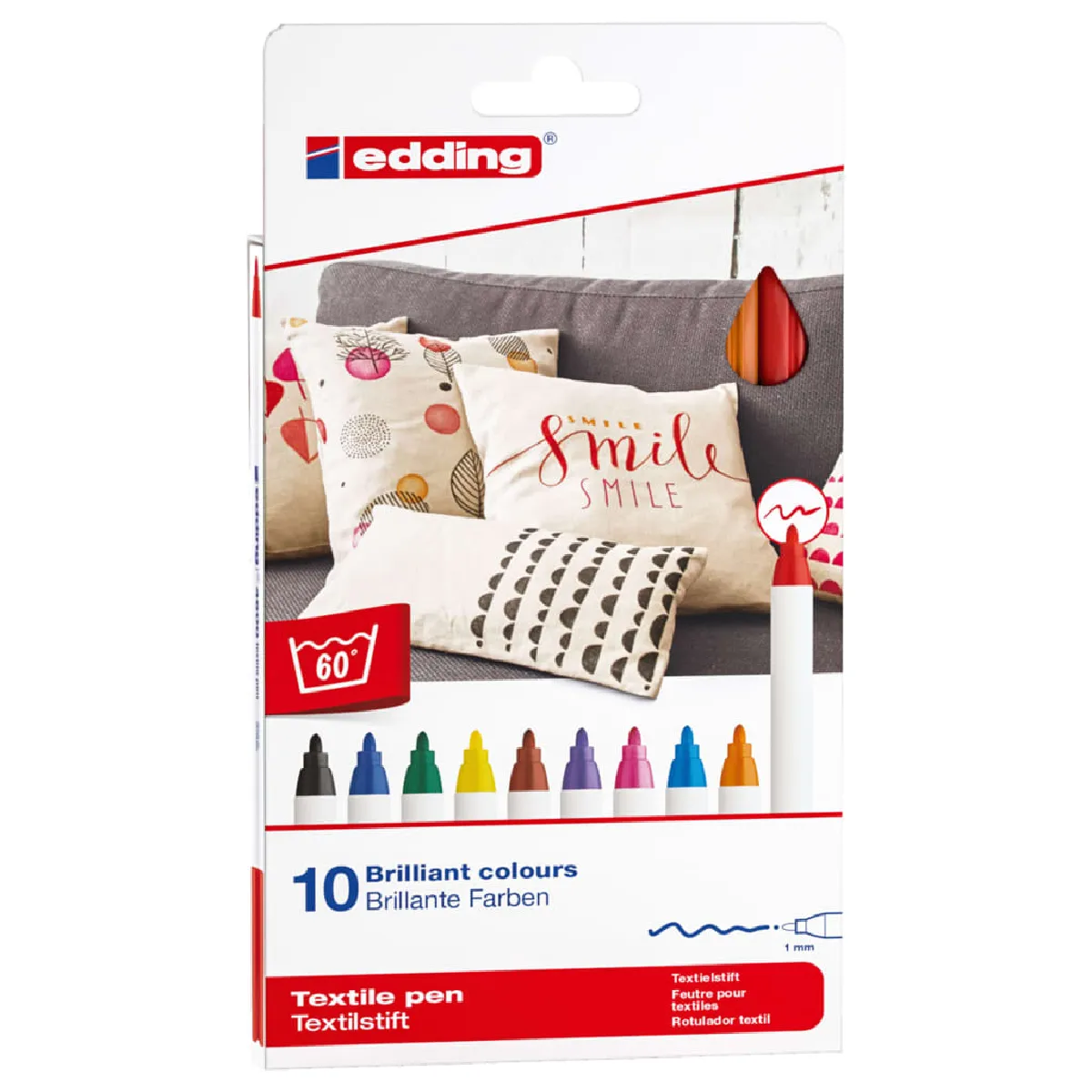 Edding - Marqueurs pour textile - 10 pièces - Image 2