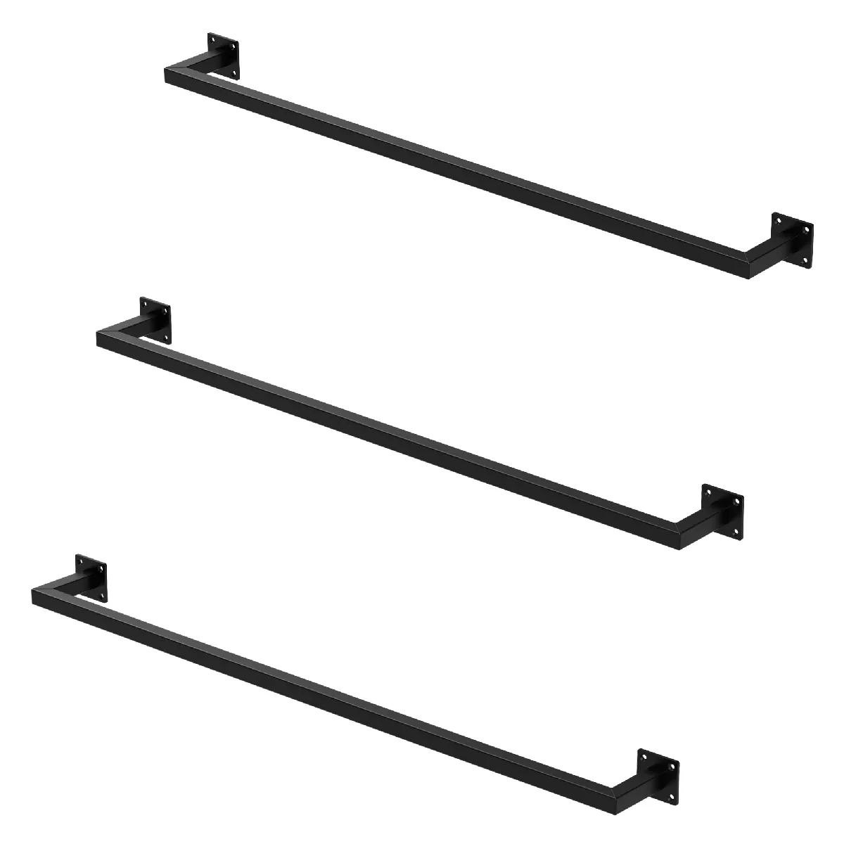 Ml-Design Noir Porte-Manteau Mural