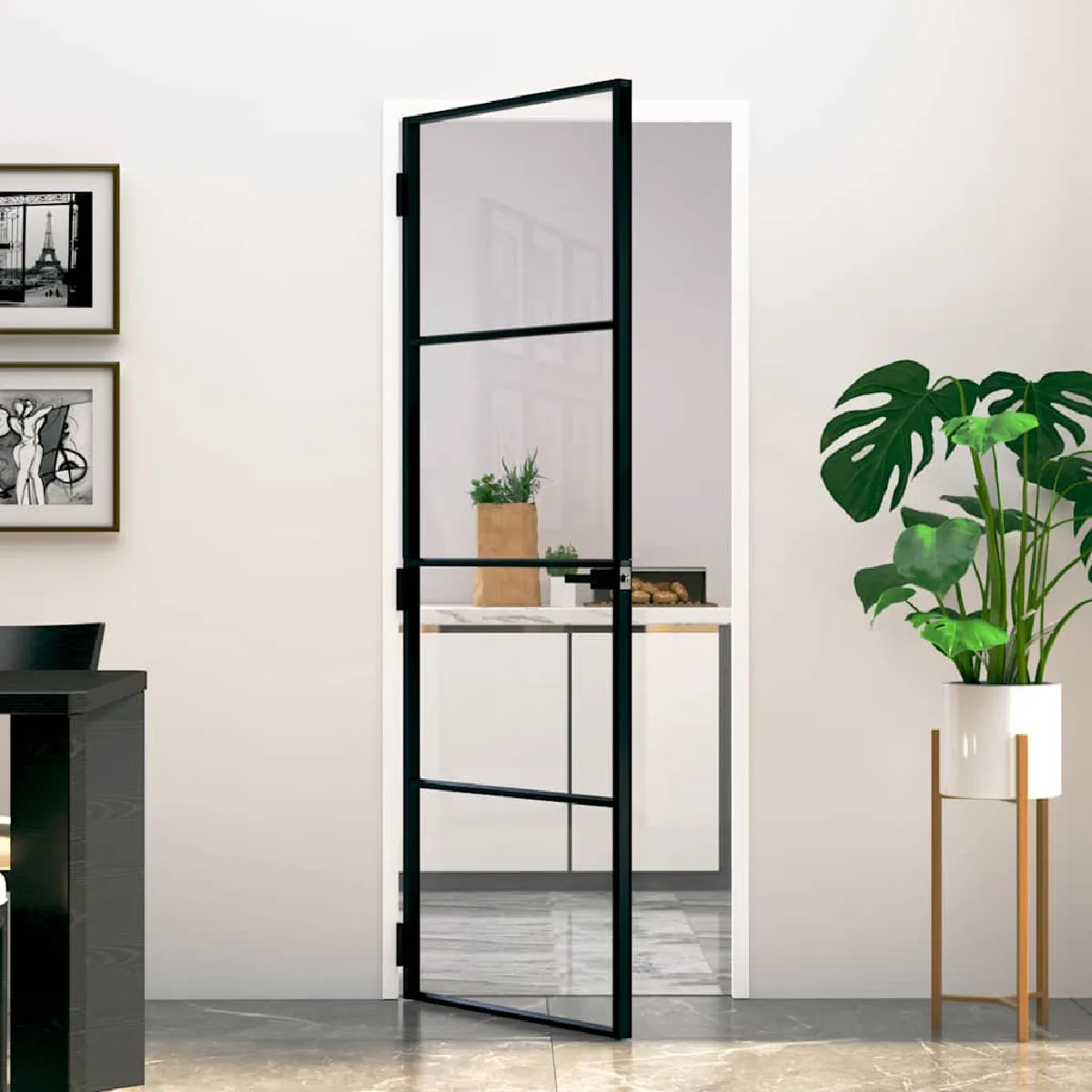 Vidaxl Porte d'intérieur 76x201,5 cm Aluminium et verre