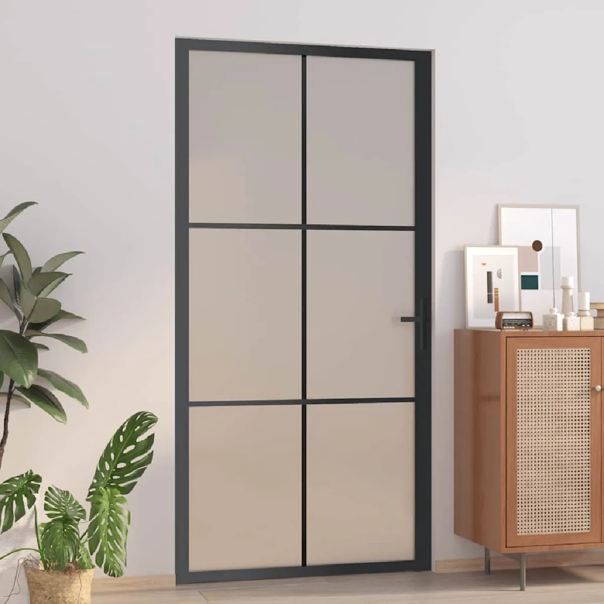 VIDAXL Porte intérieure verre et aluminium 102 5x201 5 cm - vue 2