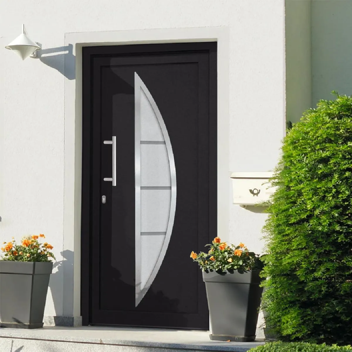 Porte d'entrée PVC - Anthracite 88x200 cm