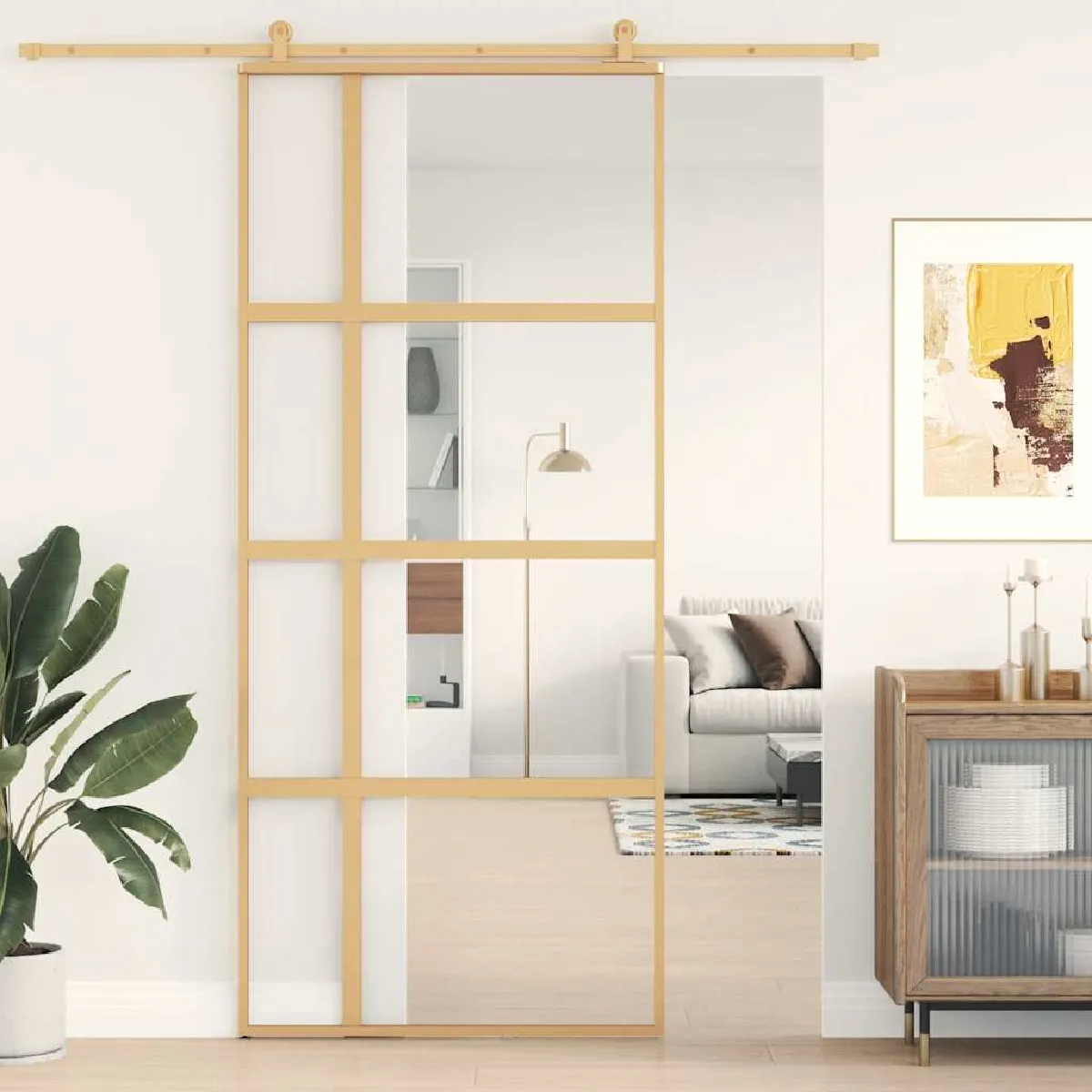 Vidaxl Porte coulissante - Doré - 90x205 cm