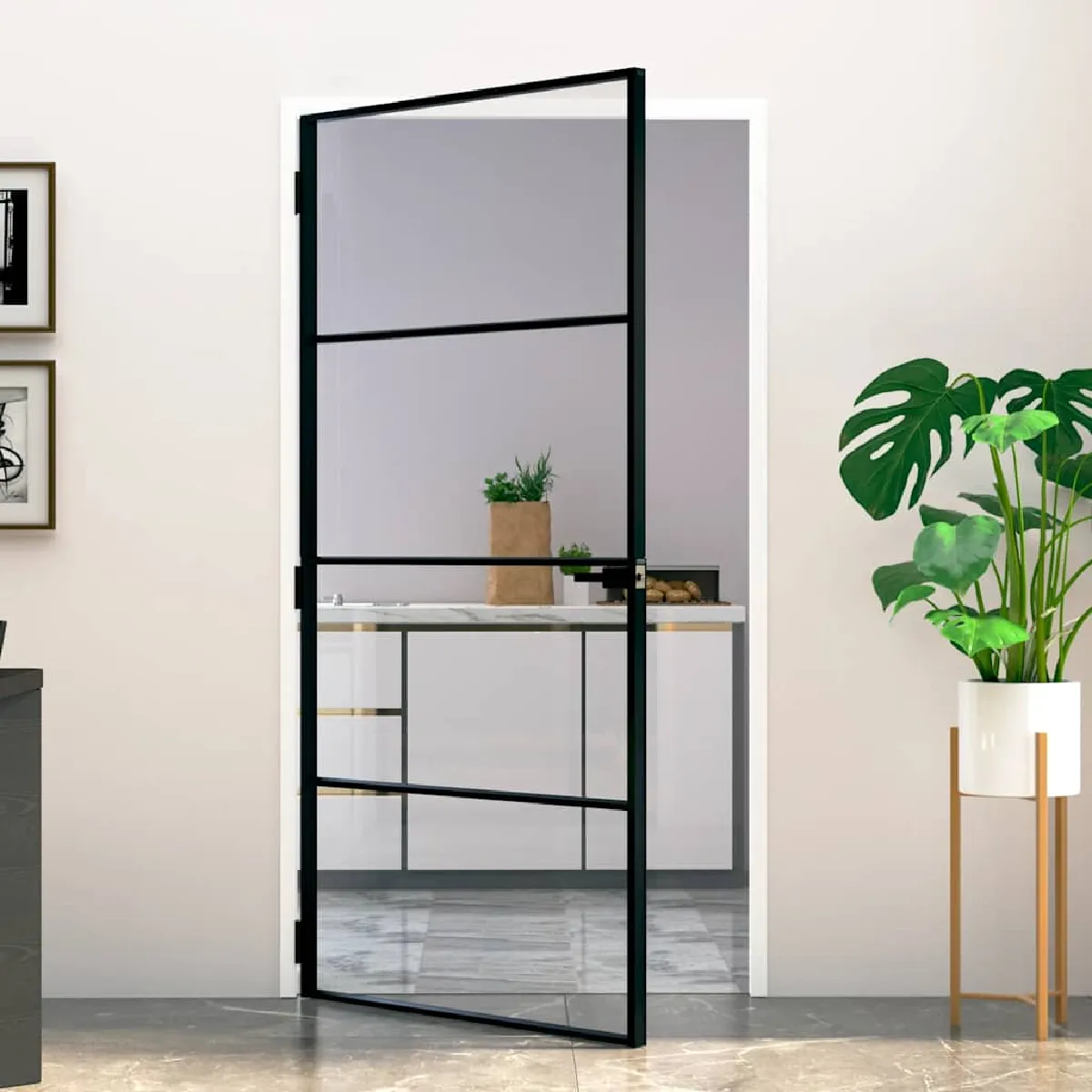 Vidaxl Porte intérieure 102x201,5 Verre trempé/Aluminium