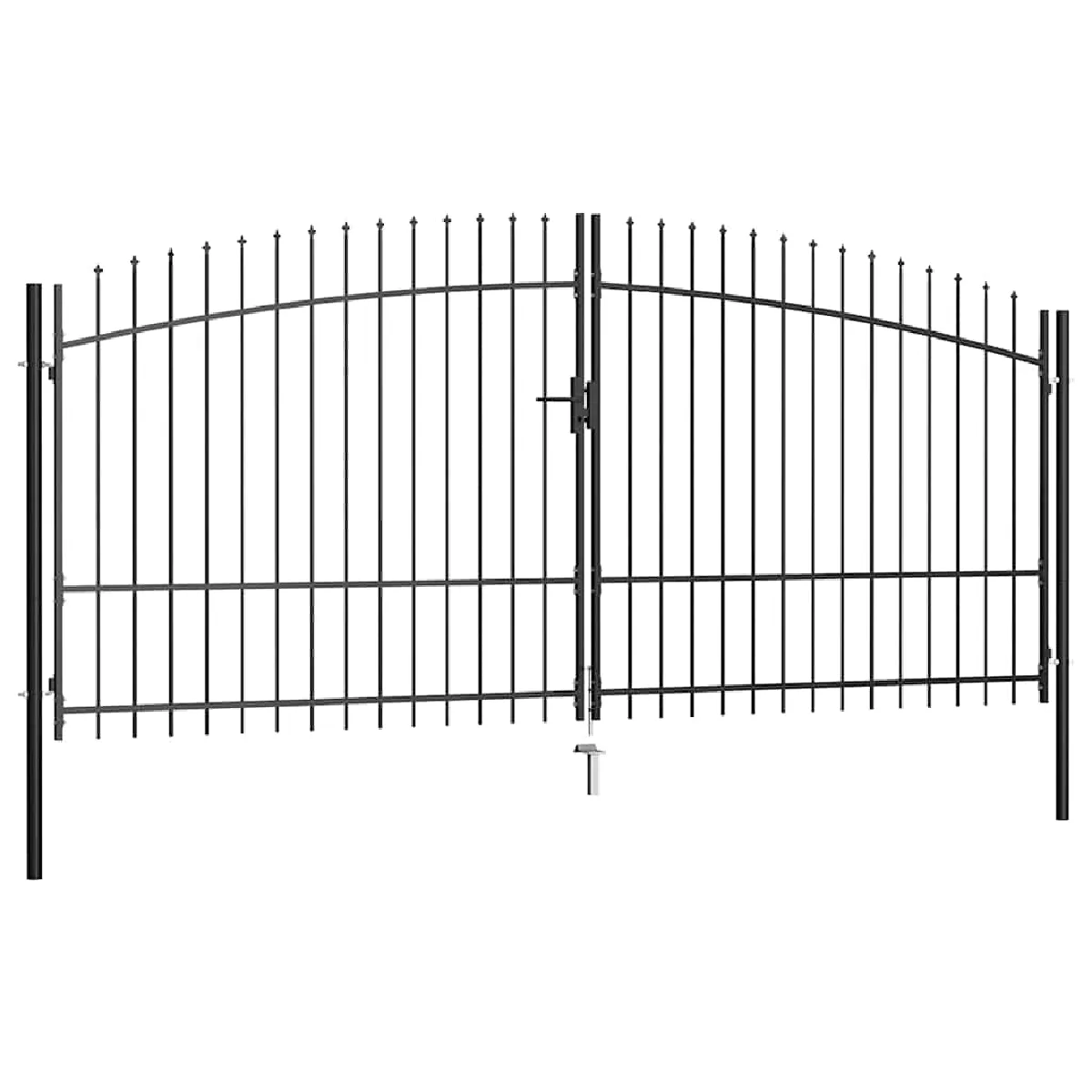 Portail double VIDAXL 400 x 225 cm Acier Battant Résistant à la corrosion - vue 2
