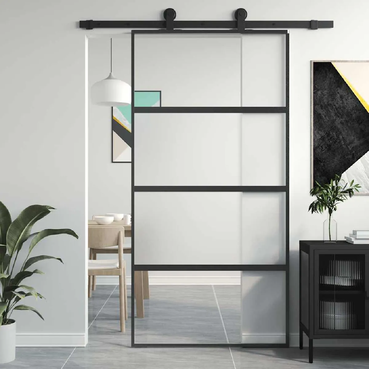 vidaXL Porte Coulissante Porte de Grange Porte Intérieur Porte de Chambre à Coucher Cuisine Entrée 1025x205 cm 155221 - vue 2