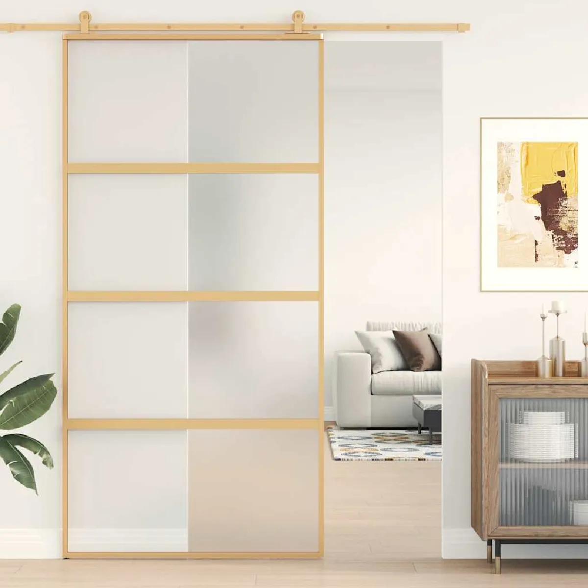 Vidaxl Porte coulissante doré 102,5x205 cm