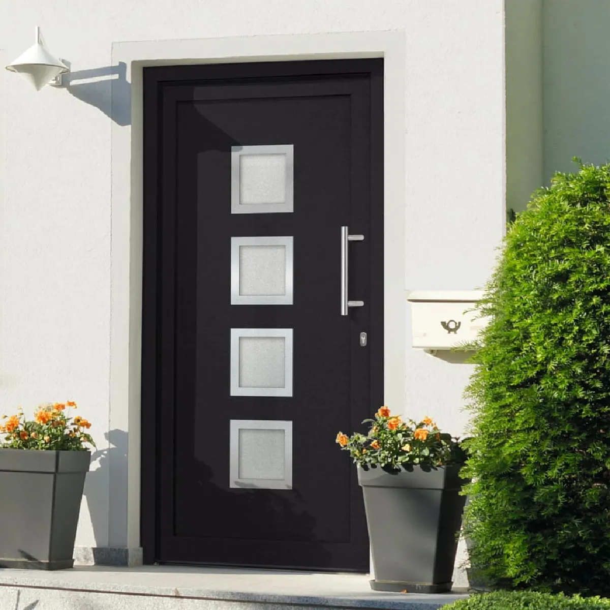 VIDAXL Porte d'entrée anthracite 88x200 cm