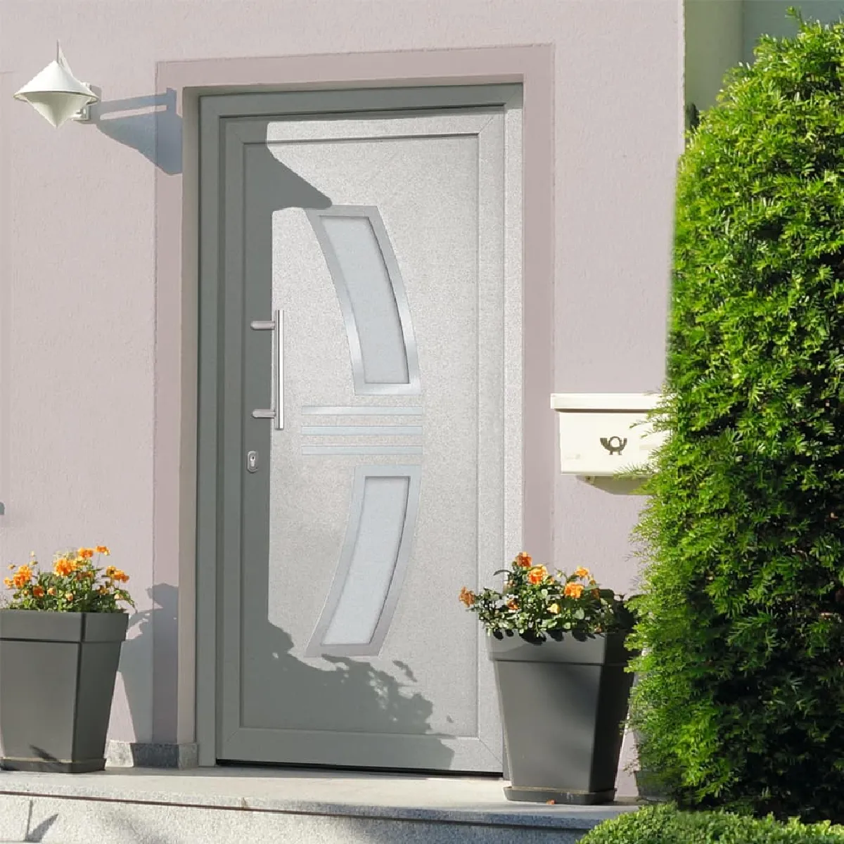 VidaXL Porte d'entrée - Blanc - 108x200 cm PVC