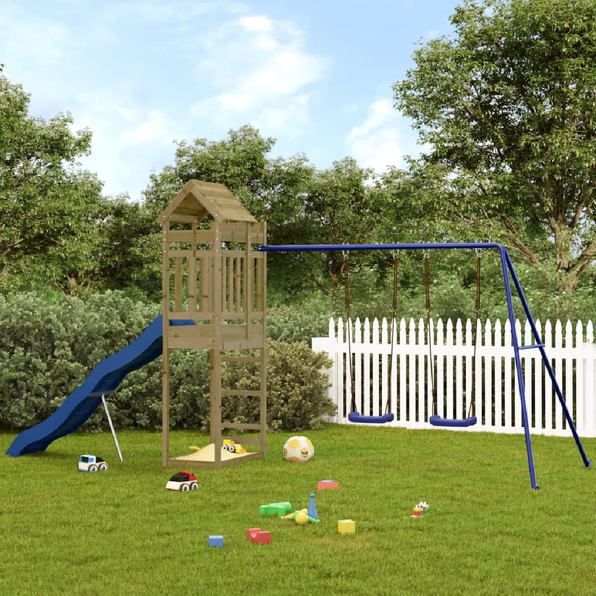 vidaXL Aire de jeux d'extérieur Bois de Pin Imprégné - vue 4