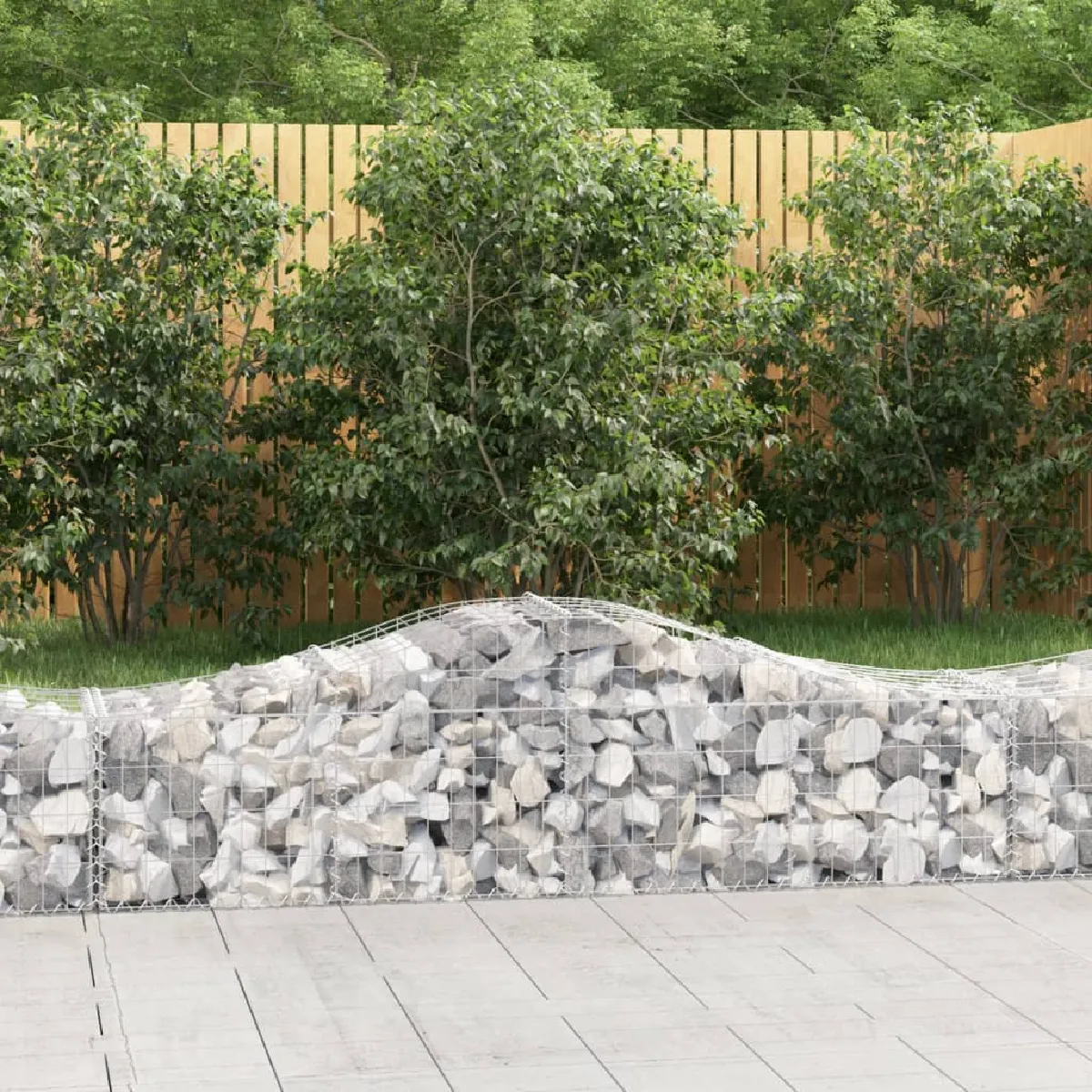 vidaXL Panier de gabions arqué 200x50x4060 cm Fer galvanisé - vue 2